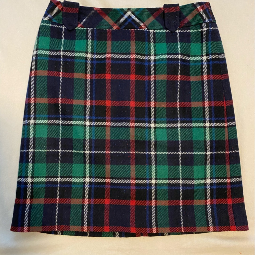 Green and Red Plaid Mini Skirt